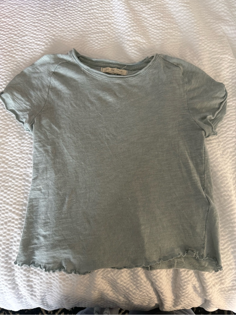 Free People Sage Green Short Sleeve Tee -